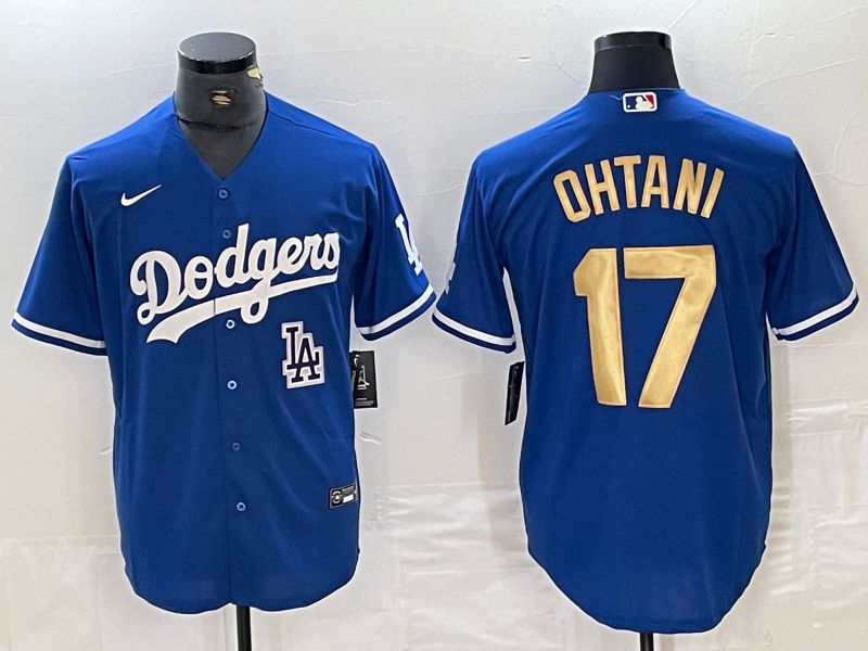 Men Los Angeles Dodgers #17 Ohtani Blue Nike Game MLB Jersey style 11->los angeles dodgers->MLB Jersey